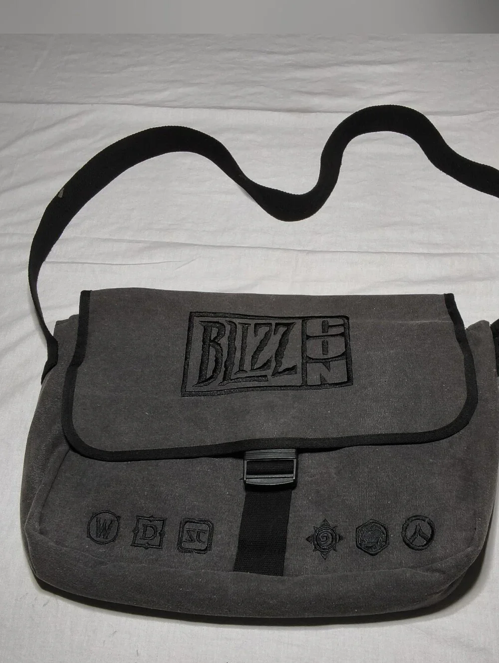 ​Official BlizzCon 2015 Grey Canvas Messenger Bag Blizzard Laptop Satchel Gaming